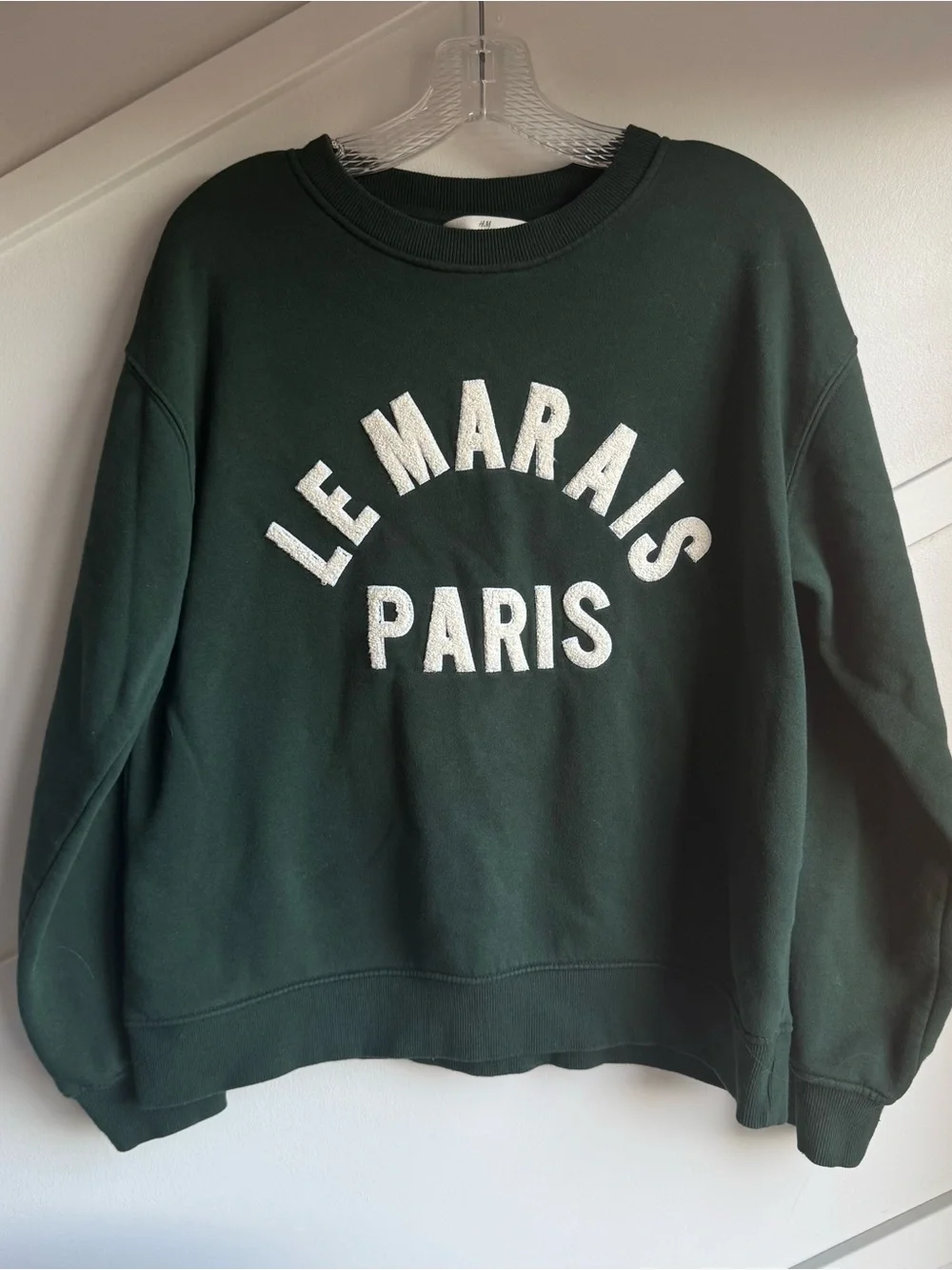 H&M Le Marais Paris Forest Green Sweatshirt size M - Picture 4 of 5